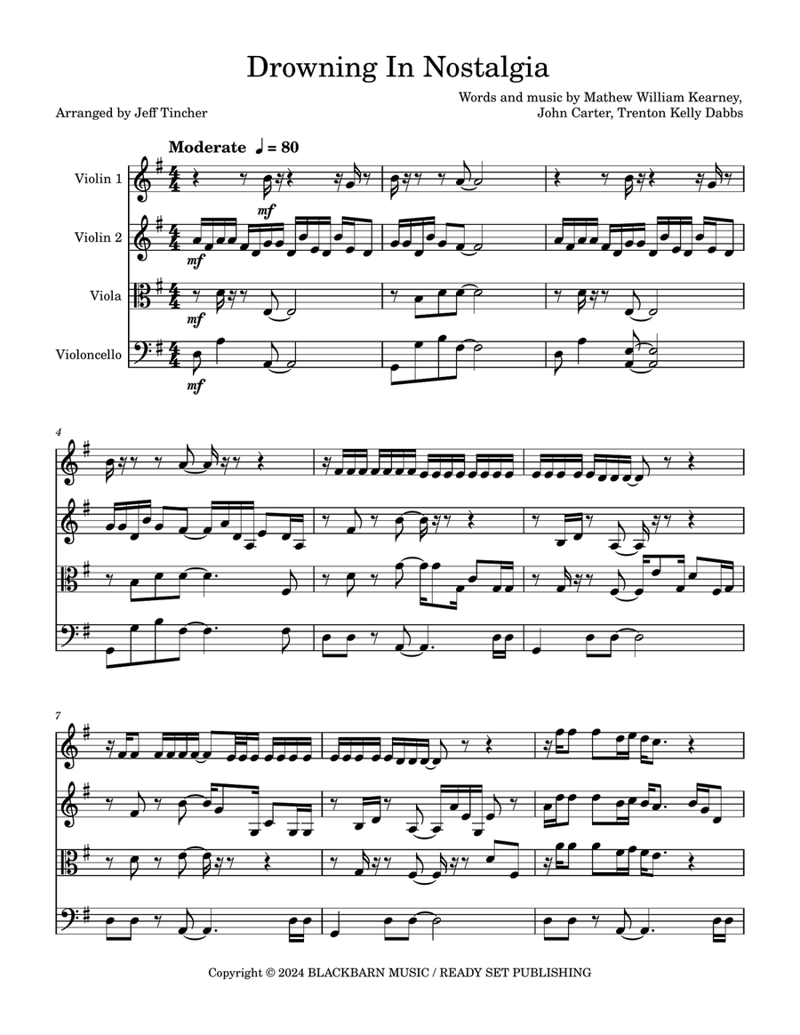 Drowning In Nostalgia Drowning In Nostalgia String Quartet scores gallery preview page 2