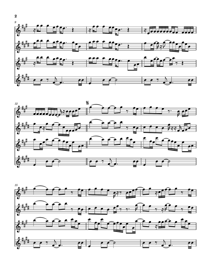 Drowning In Nostalgia Saxophone Quartet scores gallery preview page 3