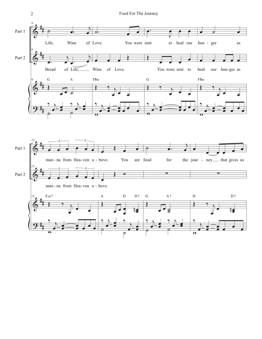Food for the Journey (2-part choir) 2-Part scores gallery preview page 2