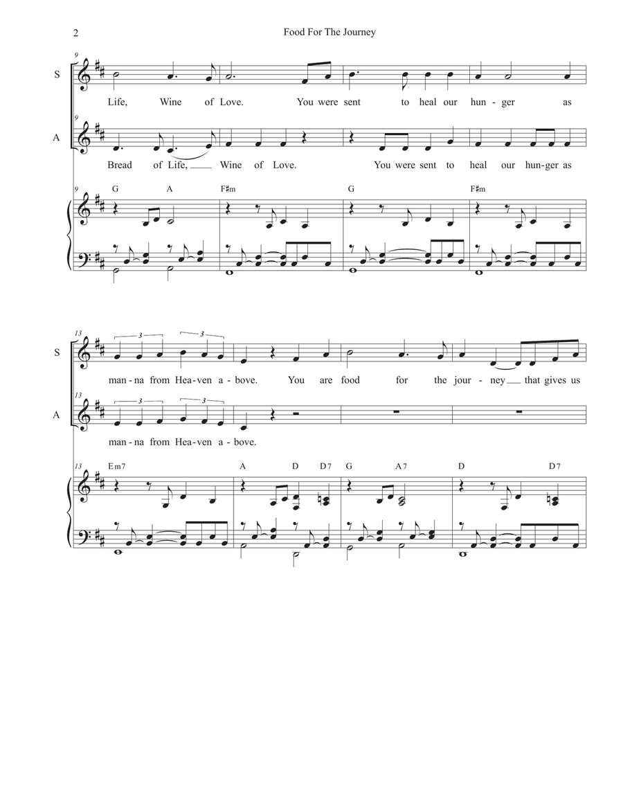 Food for the Journey (2-part choir - (SA) SA scores gallery preview page 2