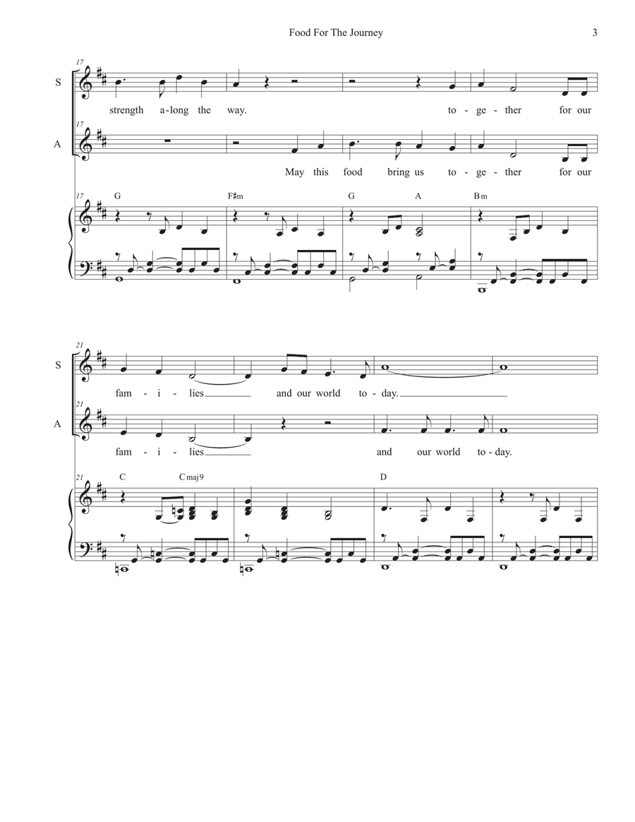 Food for the Journey (2-part choir - (SA) SA scores gallery preview page 3