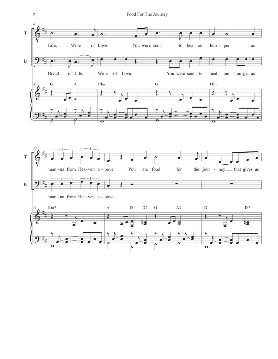 Food for the Journey (2-part choir - (TB) TB scores gallery preview page 2