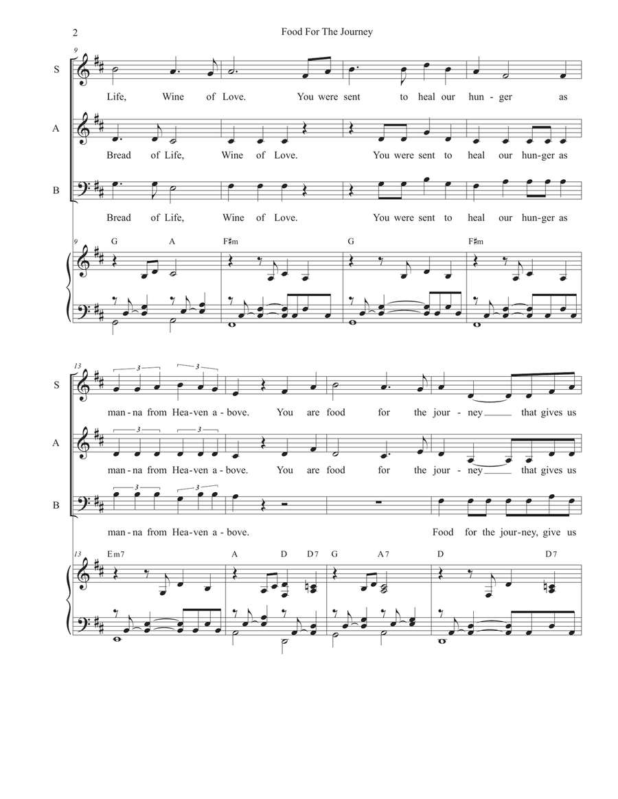 Food for the Journey (Vocal Trio - (SAB) 3-Part scores gallery preview page 2