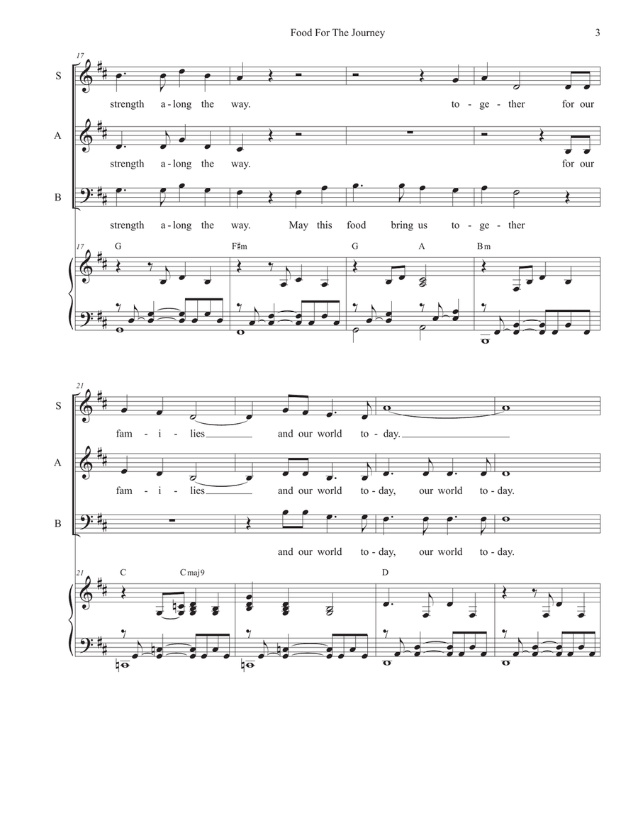 Food for the Journey (Vocal Trio - (SAB) 3-Part scores gallery preview page 3