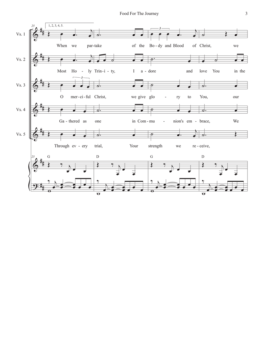 Food for the Journey (Vocal solo) Piano, Vocal scores gallery preview page 3