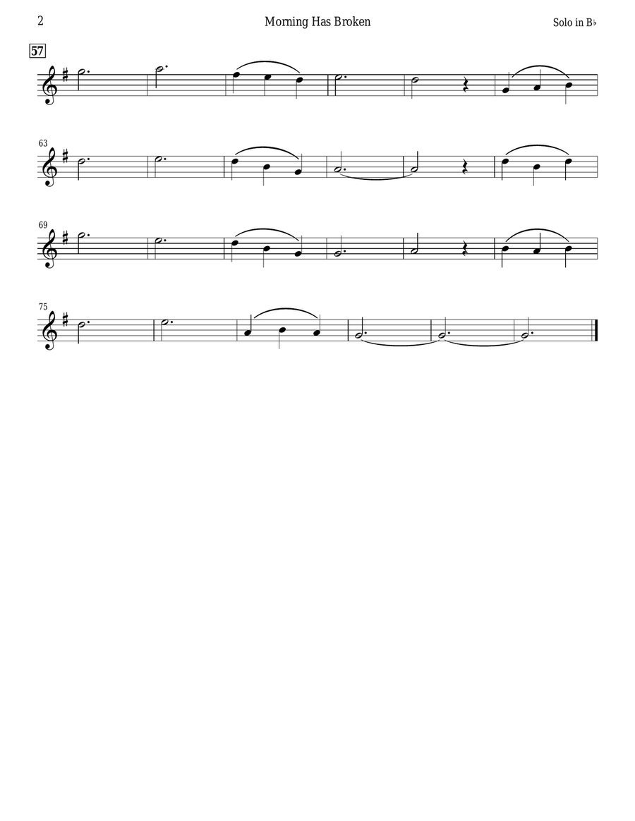 Morning Has Broken (Euphonium & Piano) Baritone Horn TC scores gallery preview page 2