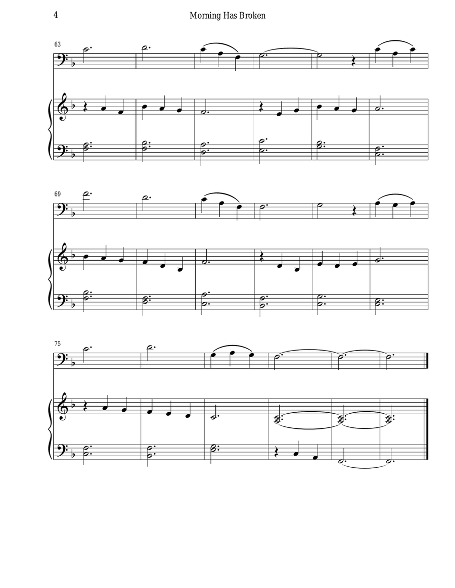 Morning Has Broken (Euphonium & Piano) Baritone Horn TC scores gallery preview page 6