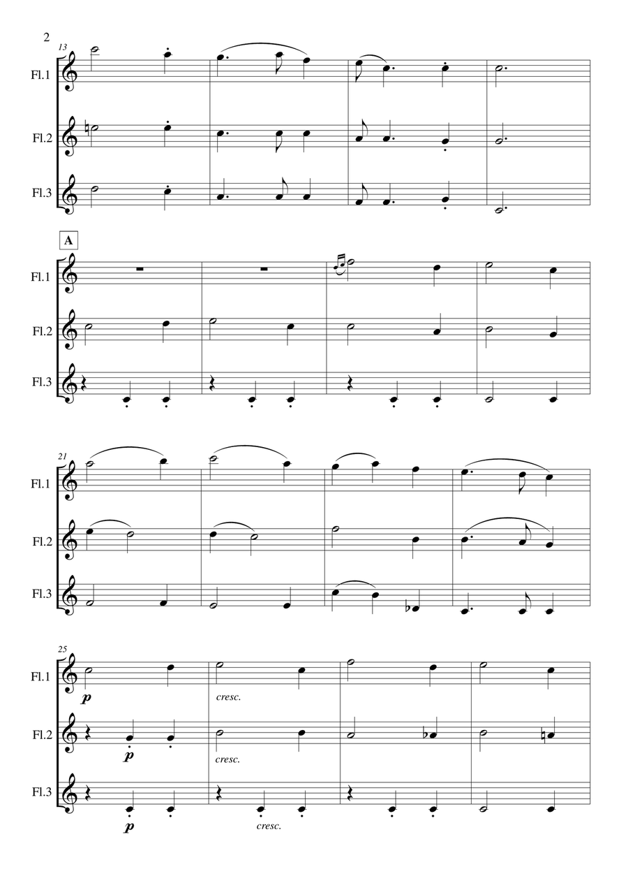 Báidín Fheilimidh Báidín Fheilimidh Flute Trio scores gallery preview page 3