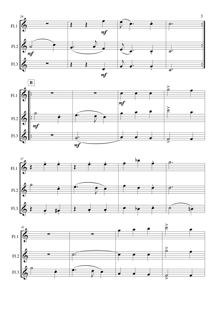 Báidín Fheilimidh Báidín Fheilimidh Flute Trio scores gallery preview page 4