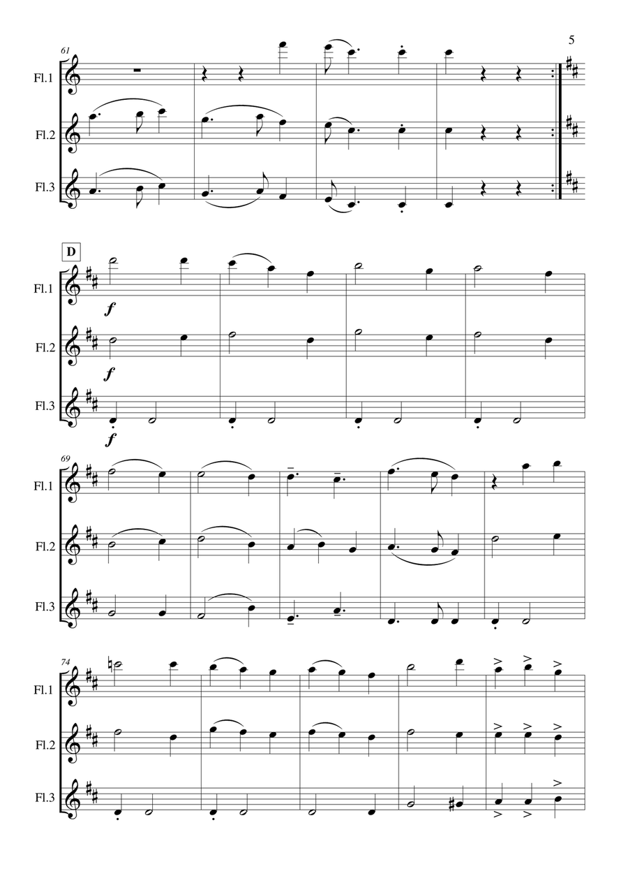Báidín Fheilimidh Báidín Fheilimidh Flute Trio scores gallery preview page 6