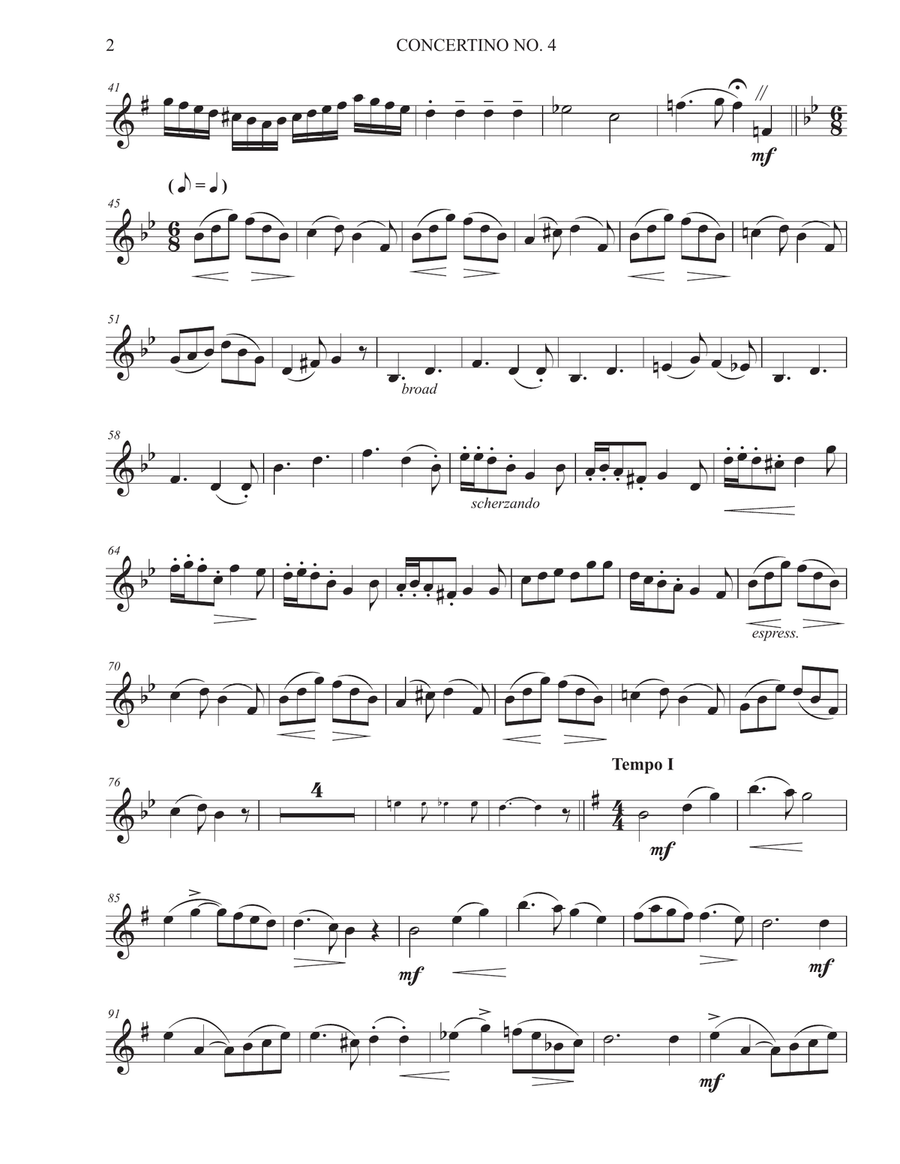 Huber Concertino No. 4, Op. 8 Violin Solo scores gallery preview page 2