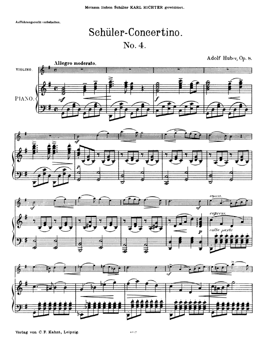 Huber Concertino No. 4, Op. 8 Violin Solo scores gallery preview page 4