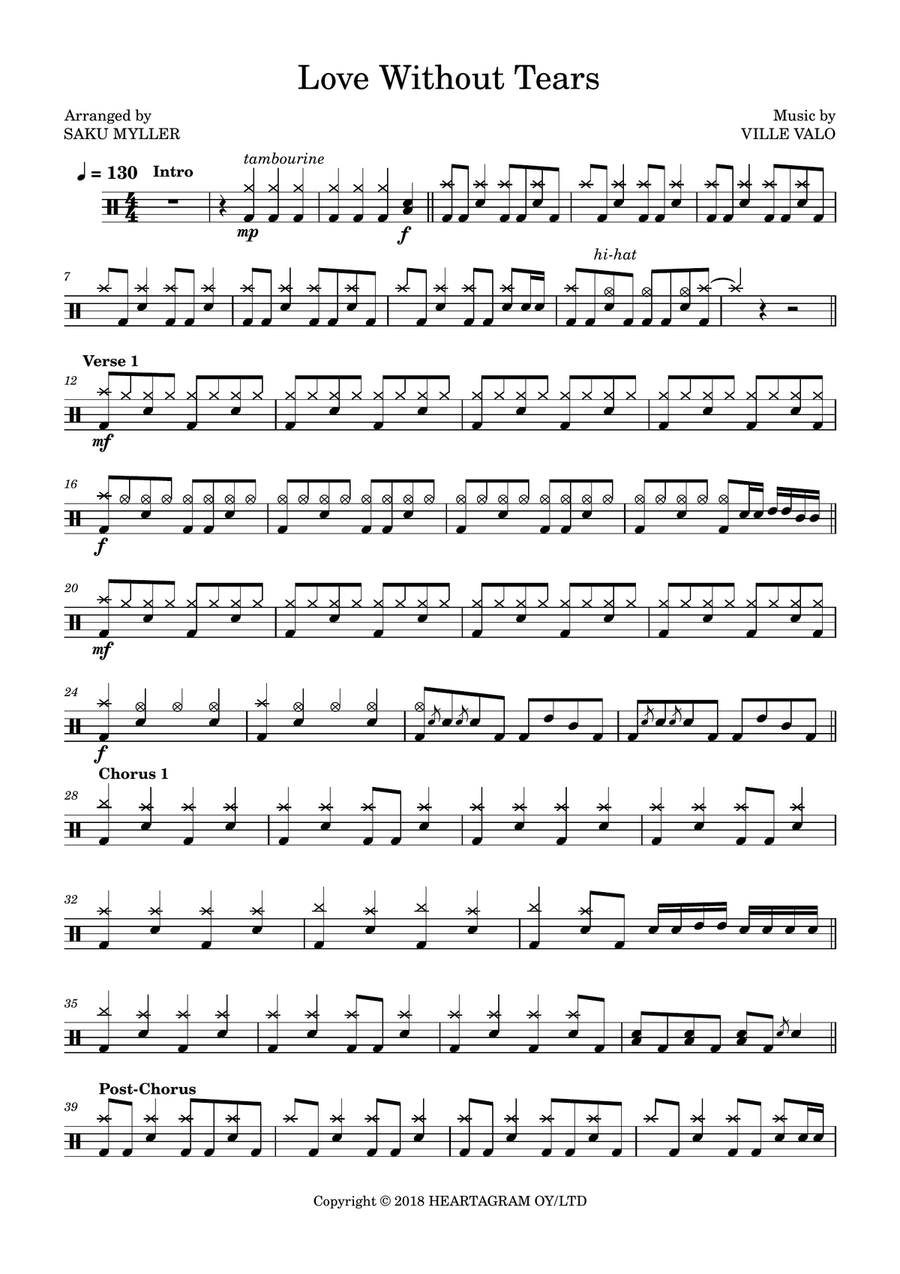 Love Without Tears Love Without Tears Drum Set scores gallery preview page 1