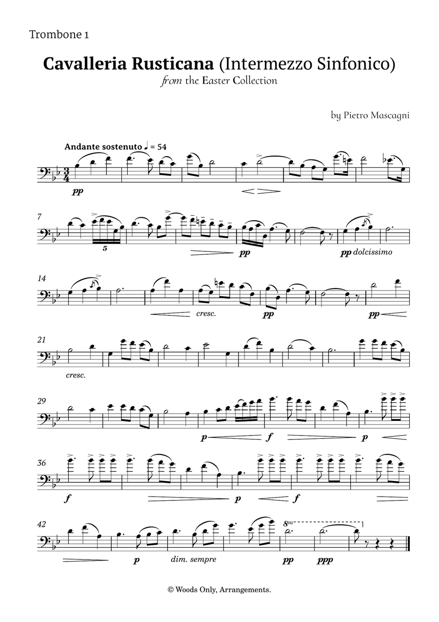 Intermezzo Sinfonico by Pietro Mascagni for Trombone Quartet Brass Quartet scores gallery preview page 3