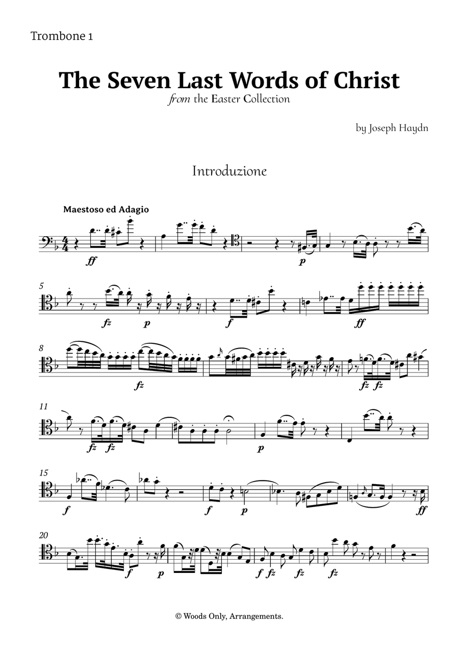 The Seven Last Words of Christ by Haydn for Trombone Quartet Brass Quartet scores gallery preview page 4