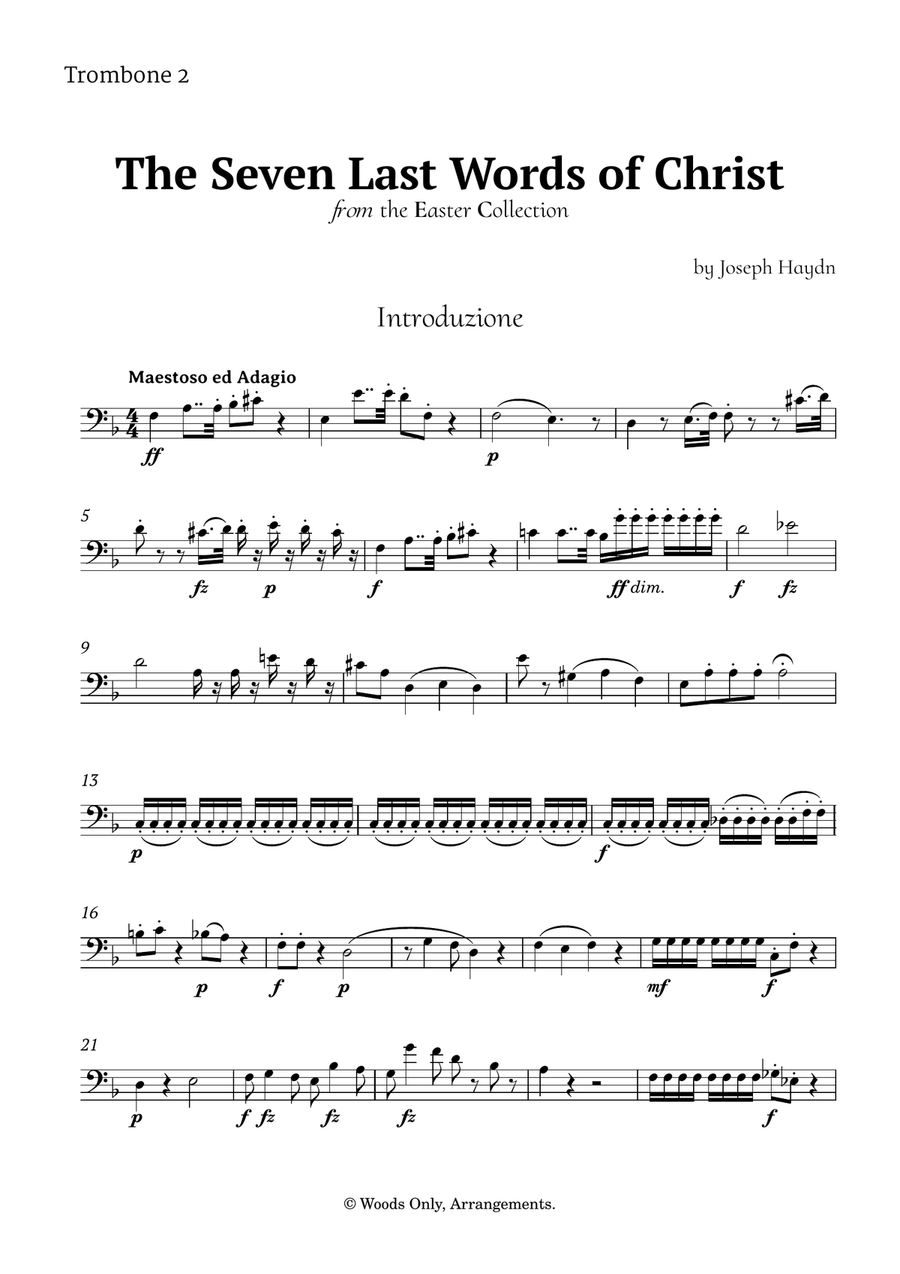 The Seven Last Words of Christ by Haydn for Trombone Quartet Brass Quartet scores gallery preview page 6