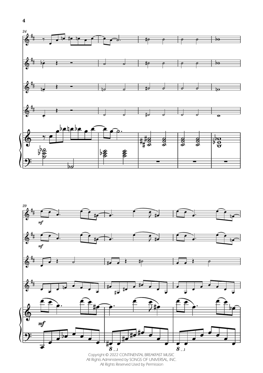 Severance - Main Title Theme Clarinet Quartet scores gallery preview page 4