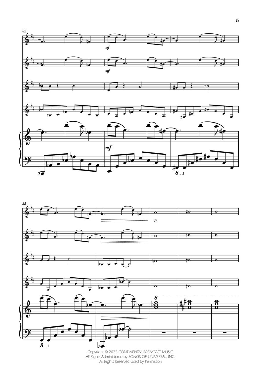 Severance - Main Title Theme Clarinet Quartet scores gallery preview page 5
