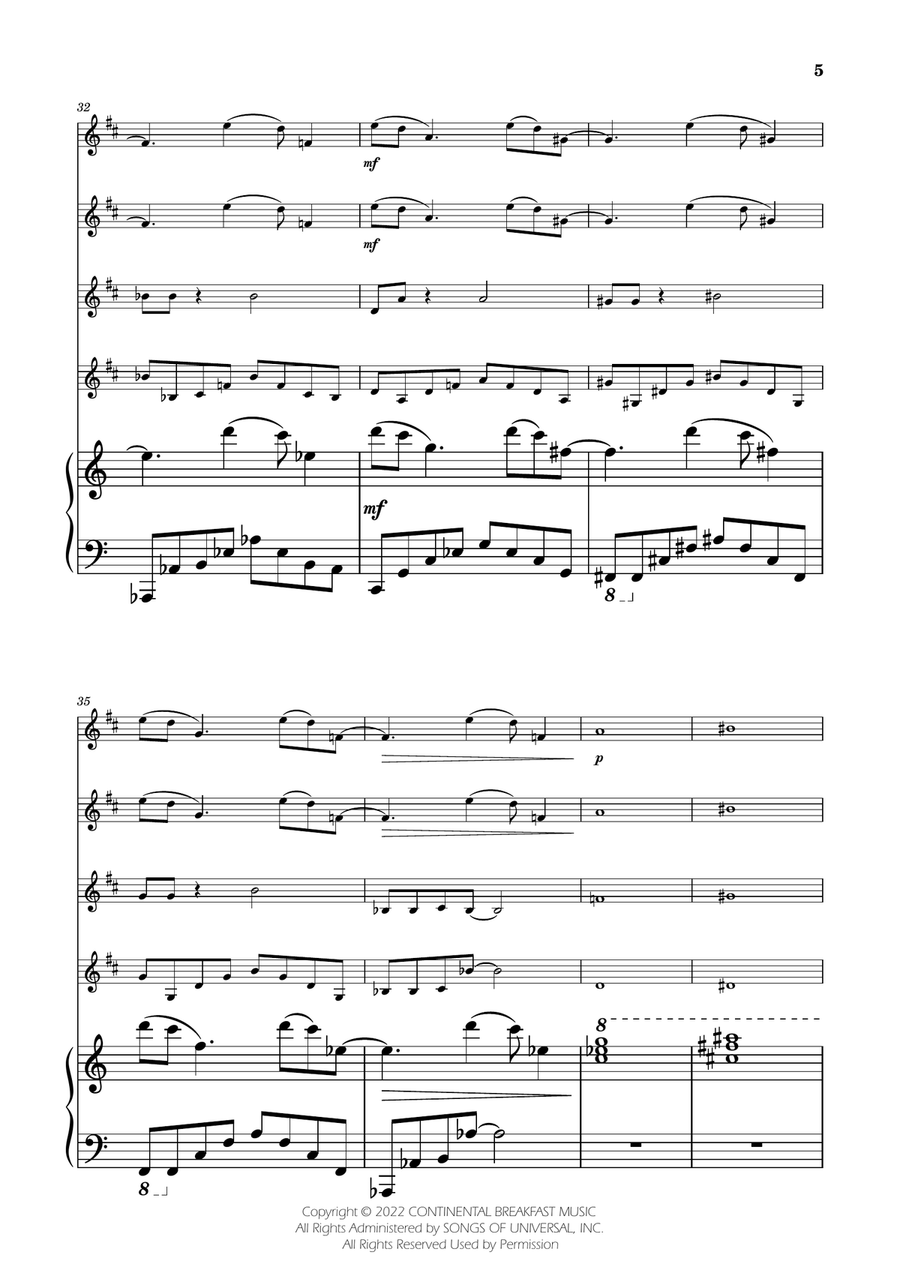 Severance - Main Title Theme Brass Quartet scores gallery preview page 5