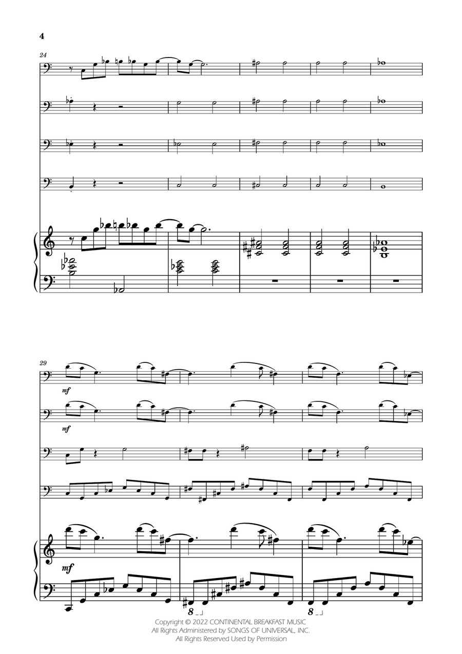 Severance - Main Title Theme Brass Quartet scores gallery preview page 4