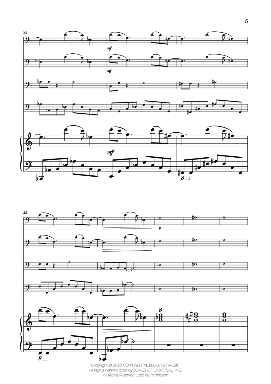 Severance - Main Title Theme Brass Quartet scores gallery preview page 5