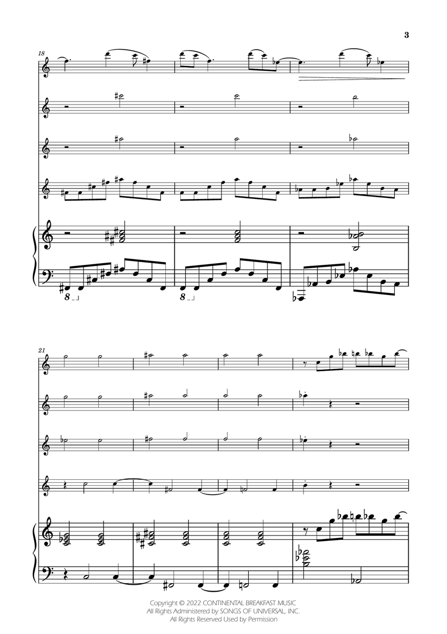 Severance - Main Title Theme Flute Quartet scores gallery preview page 3