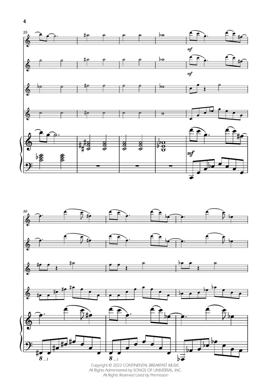 Severance - Main Title Theme Flute Quartet scores gallery preview page 4