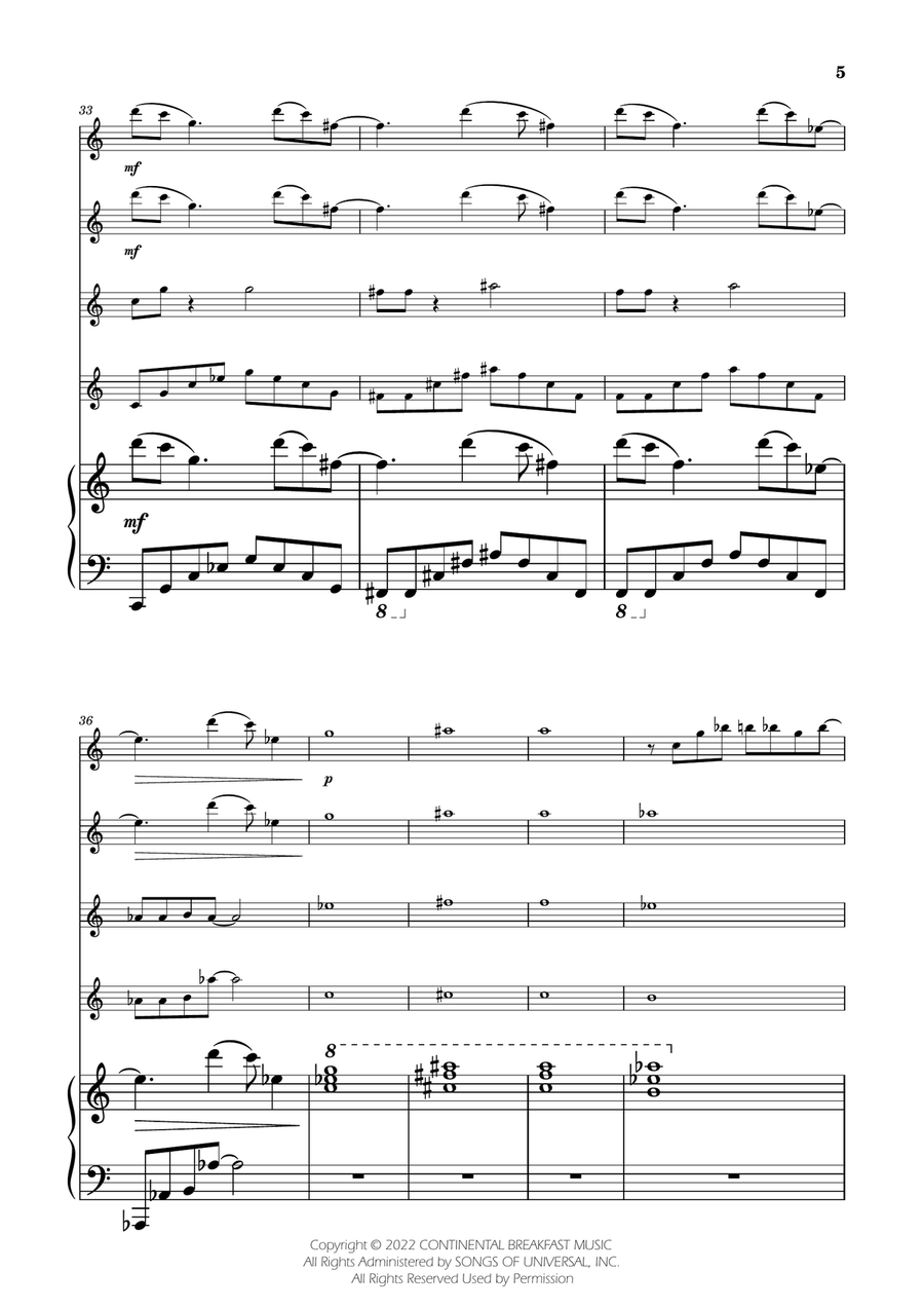 Severance - Main Title Theme Flute Quartet scores gallery preview page 5