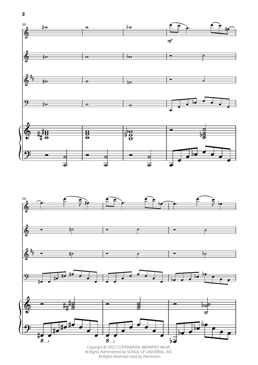 Severance - Main Title Theme Woodwind Quartet scores gallery preview page 2