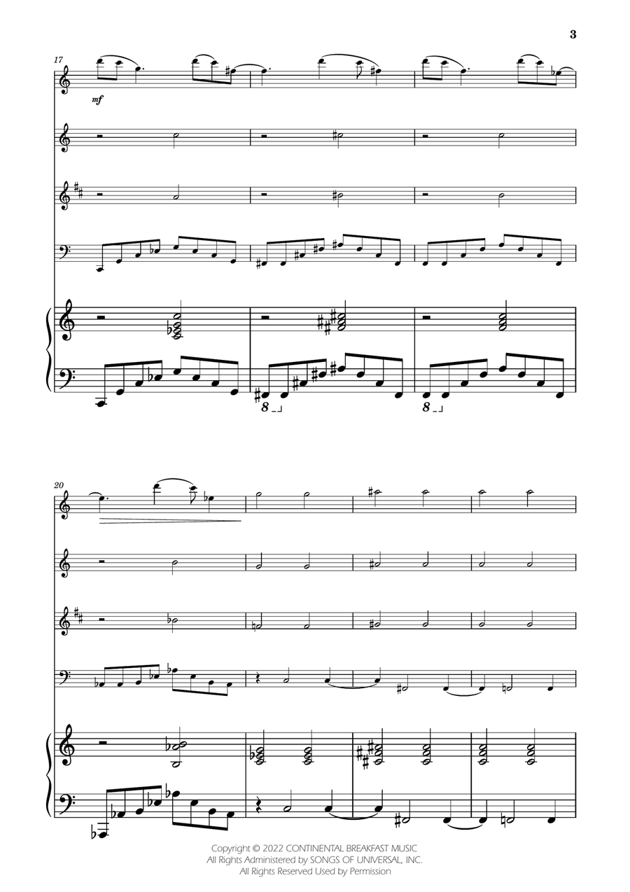 Severance - Main Title Theme Woodwind Quartet scores gallery preview page 3