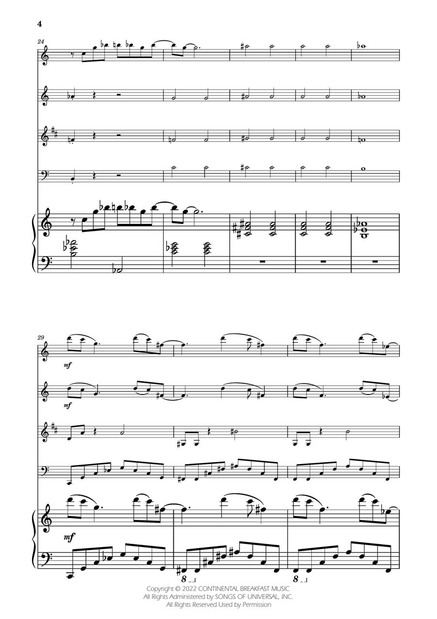 Severance - Main Title Theme Woodwind Quartet scores gallery preview page 4
