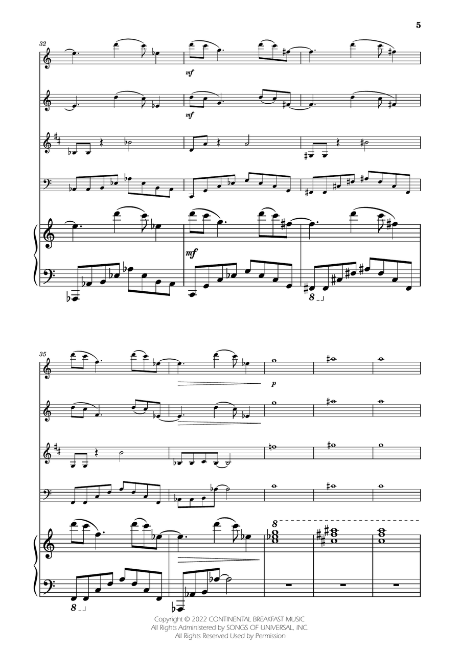 Severance - Main Title Theme Woodwind Quartet scores gallery preview page 5