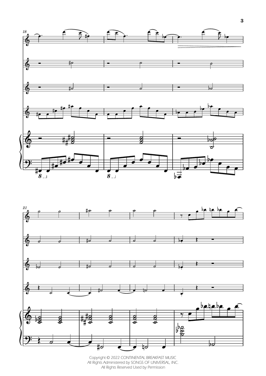 Severance - Main Title Theme String Quartet scores gallery preview page 3