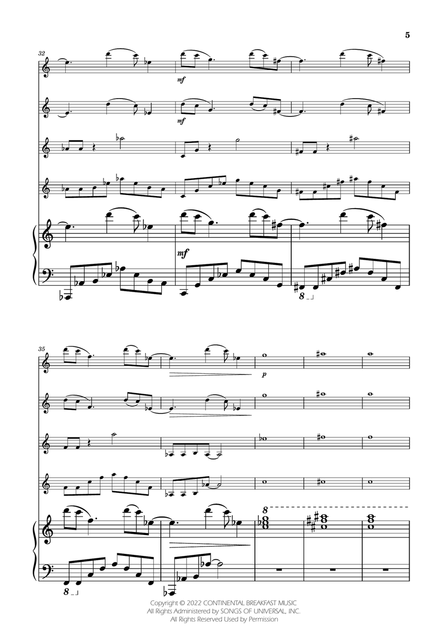 Severance - Main Title Theme String Quartet scores gallery preview page 5