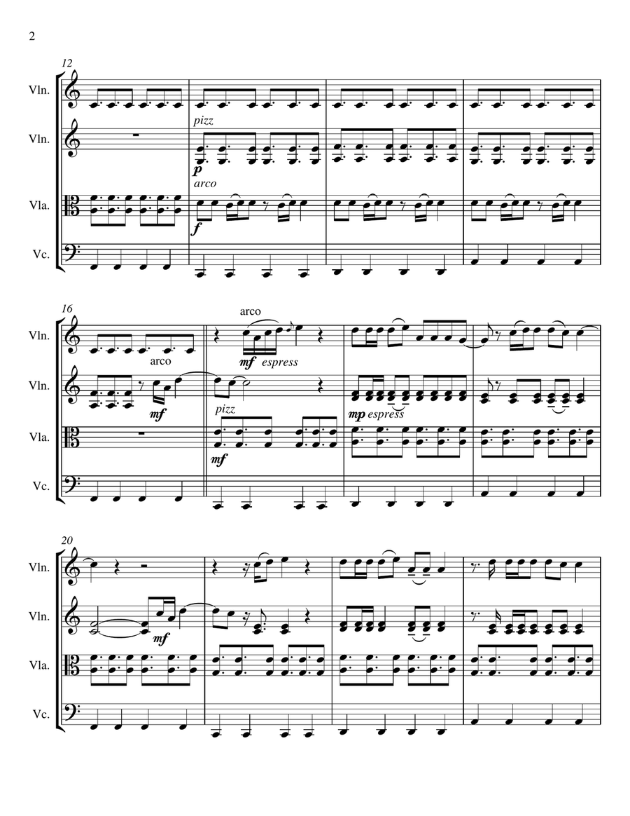 Delicate String Quartet scores gallery preview page 2