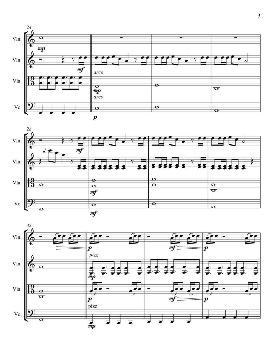 Delicate String Quartet scores gallery preview page 3