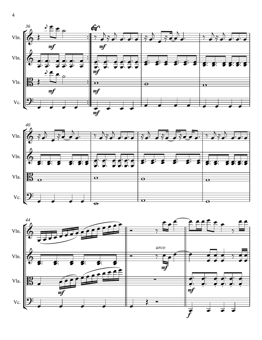 Delicate String Quartet scores gallery preview page 4