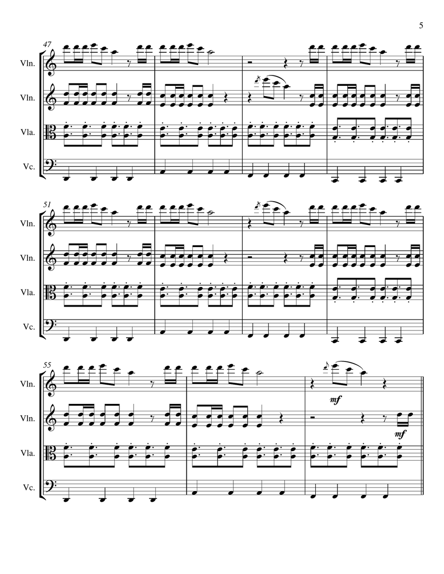 Delicate String Quartet scores gallery preview page 5