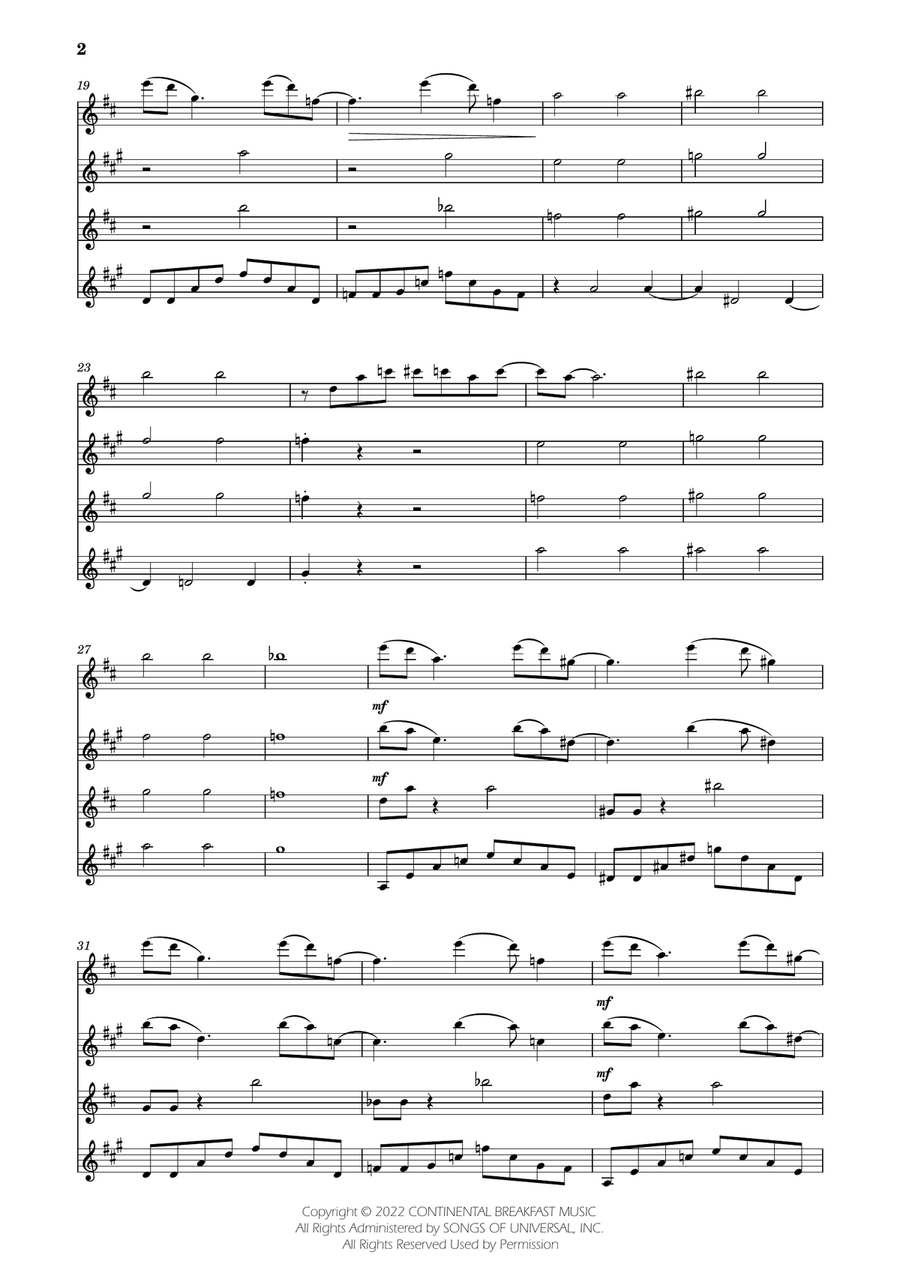 Severance - Main Title Theme Saxophone Quartet scores gallery preview page 2