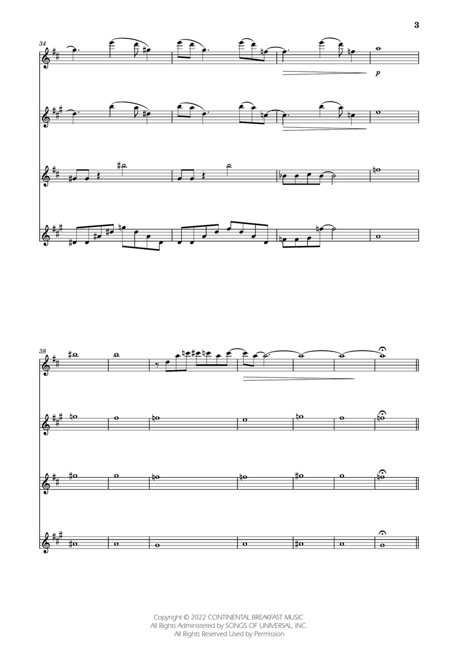 Severance - Main Title Theme Saxophone Quartet scores gallery preview page 3