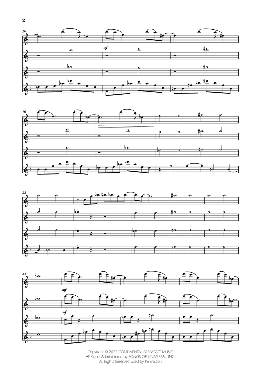 Severance - Main Title Theme Flute Quartet scores gallery preview page 2