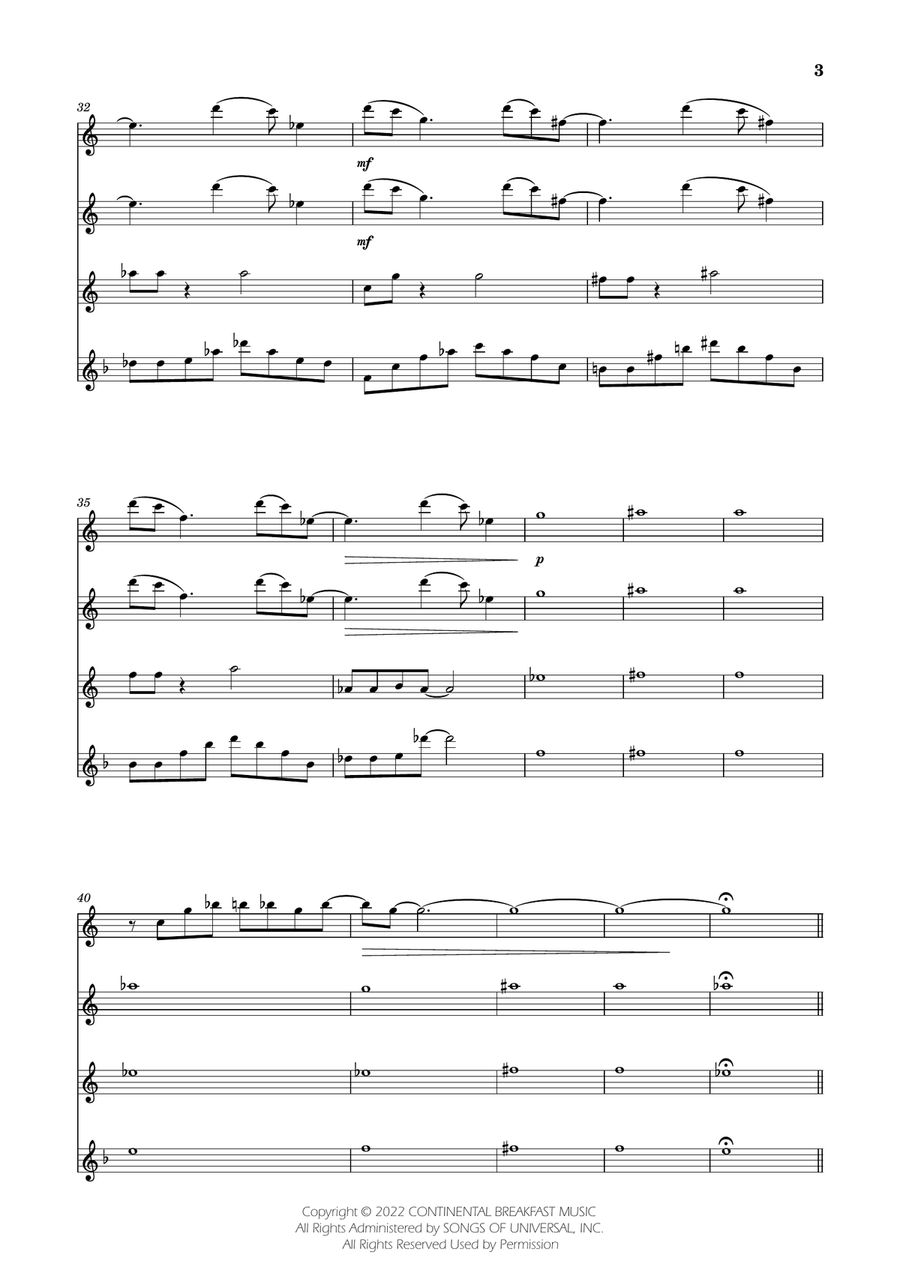 Severance - Main Title Theme Flute Quartet scores gallery preview page 3