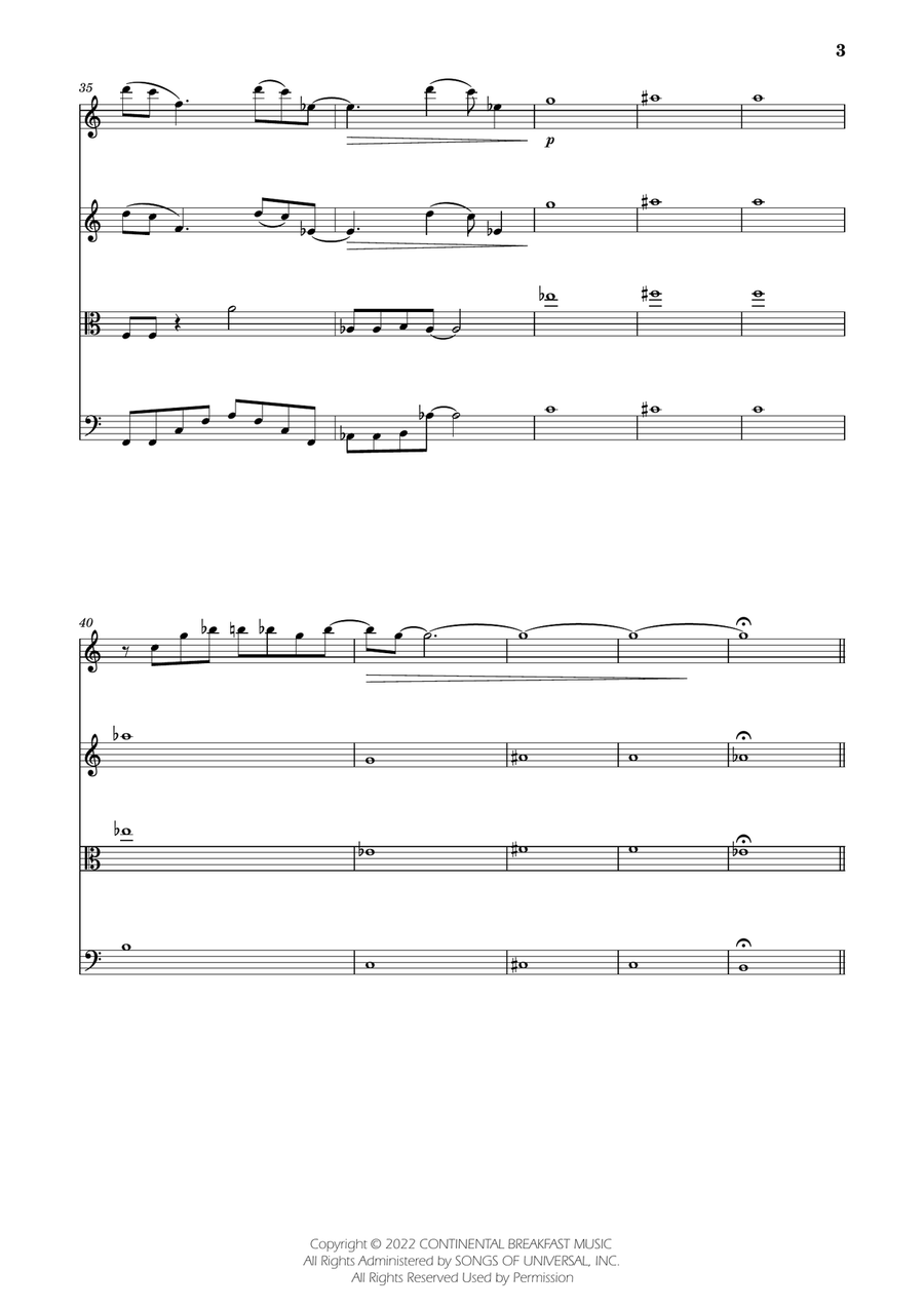 Severance - Main Title Theme String Quartet scores gallery preview page 3