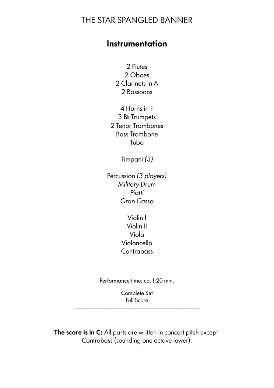 The Star-Spangled Banner The Star-Spangled Banner Full Orchestra scores gallery preview page 3