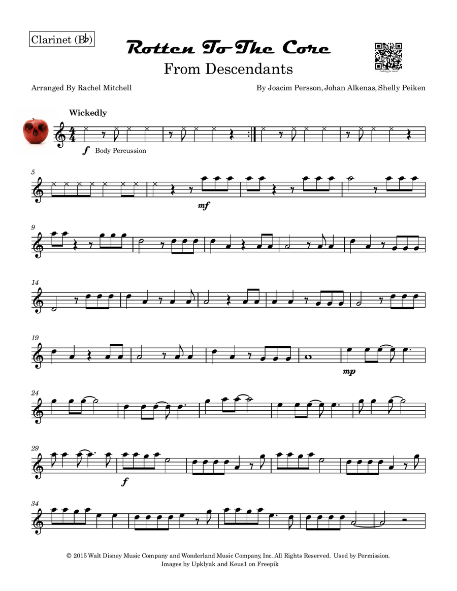 Rotten To The Core Clarinet Solo scores gallery preview page 1