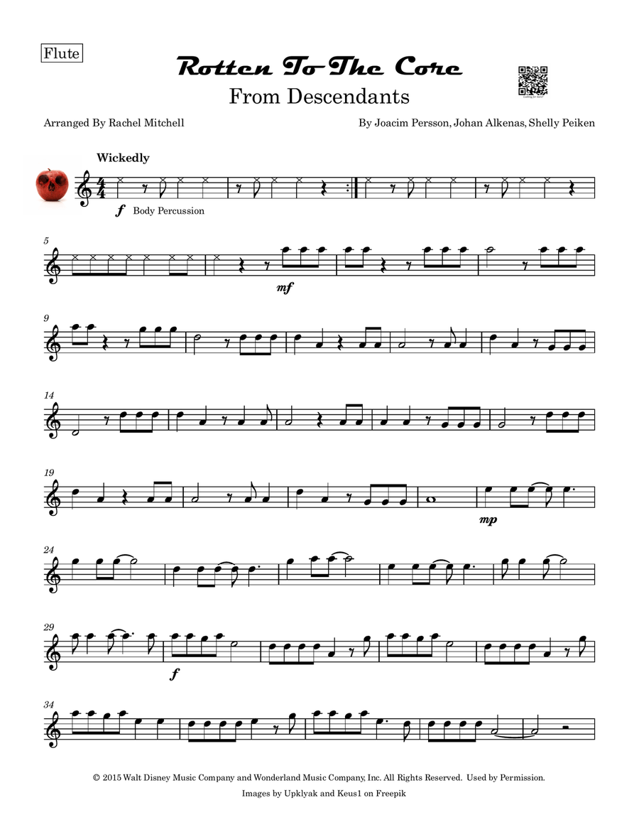Rotten To The Core Flute Solo scores gallery preview page 1