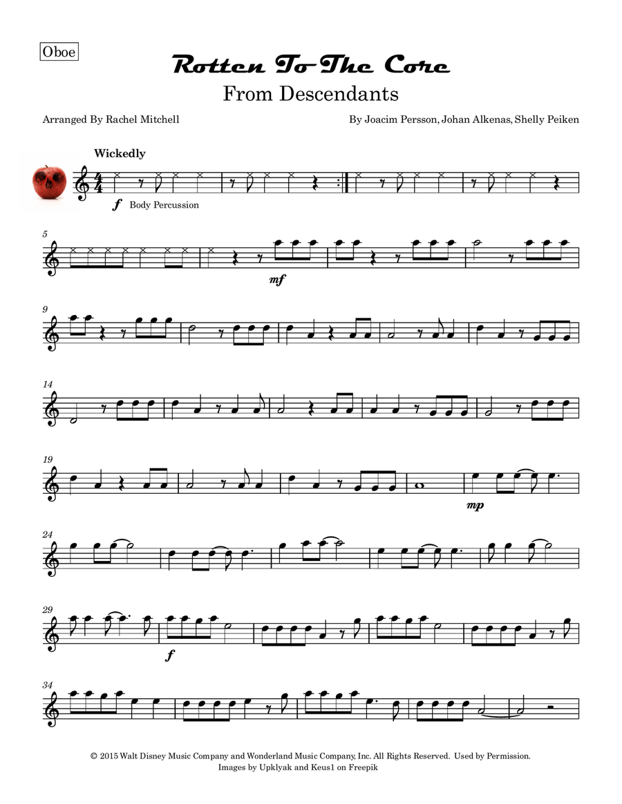 Rotten To The Core Oboe Solo scores gallery preview page 1