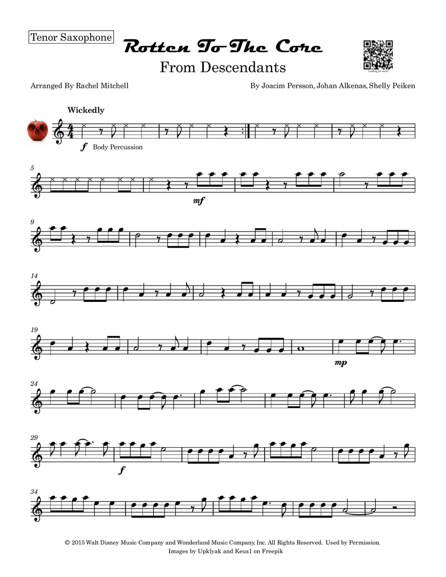 Rotten To The Core Tenor Saxophone scores gallery preview page 1