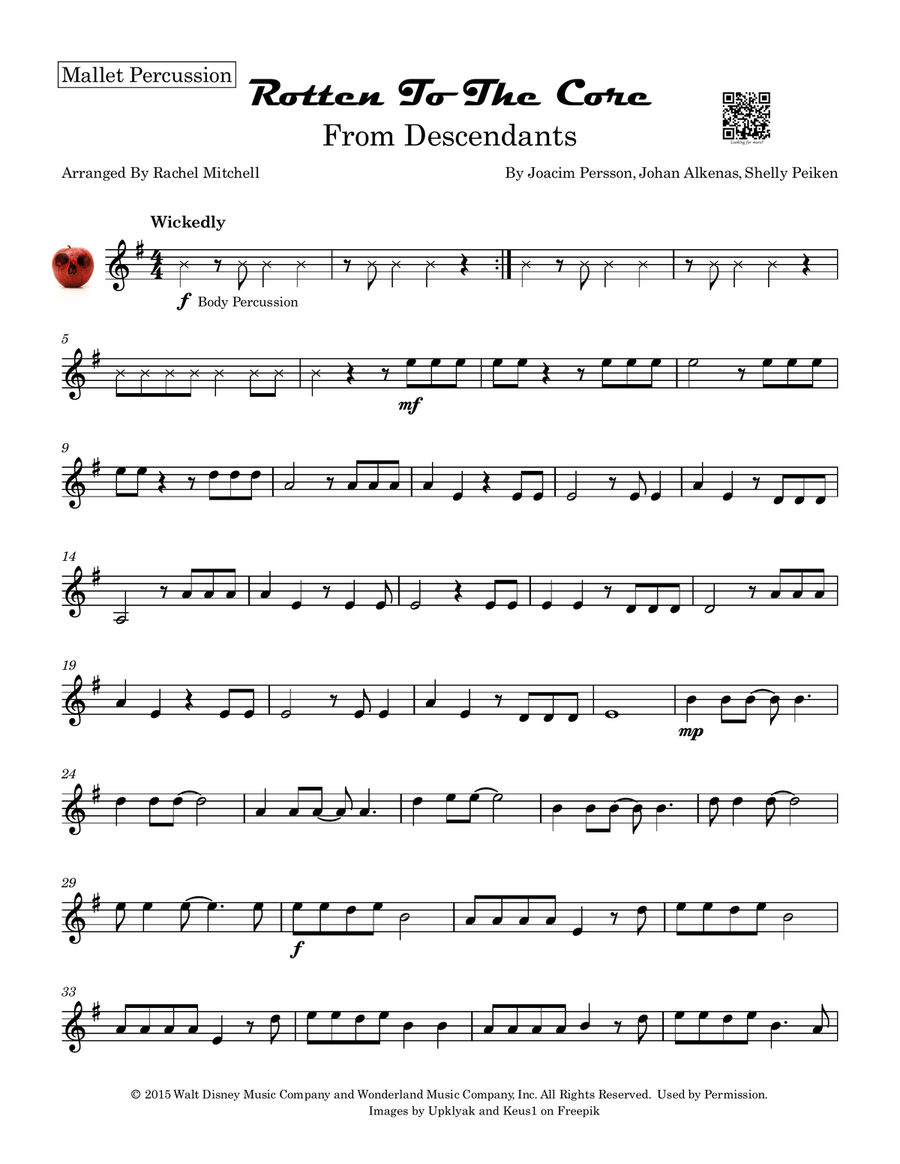 Rotten To The Core Percussion scores gallery preview page 1