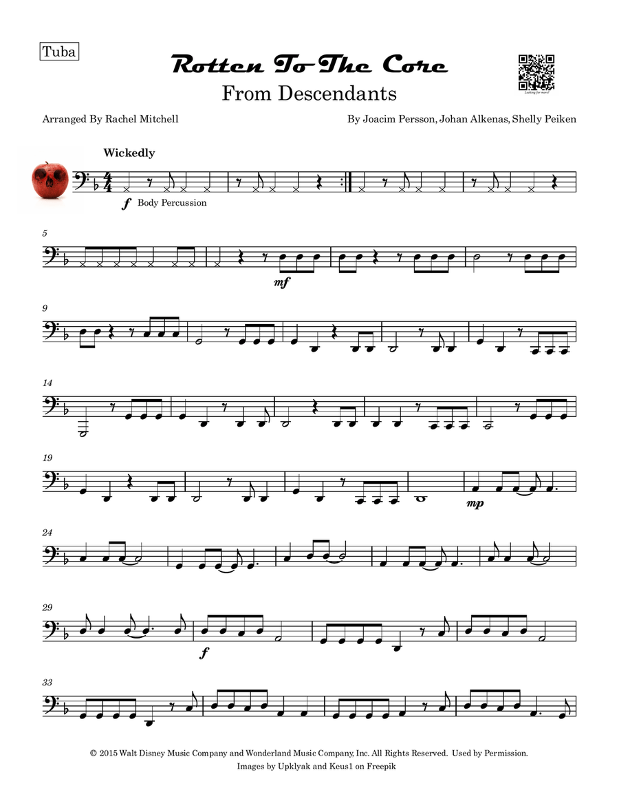Rotten To The Core Tuba scores gallery preview page 1